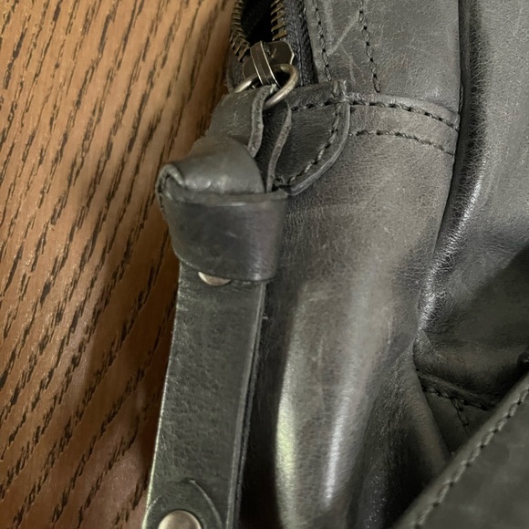 Frye Gray Leather Handbag Backpack - Picture 4 of 7